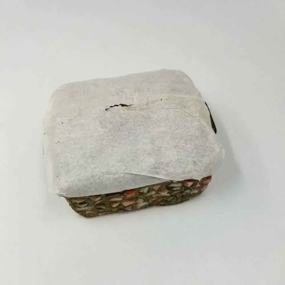 Moroccan Wedding Jewelry Box Inlaid Semi-Precious Stones Gems Gold 2.5